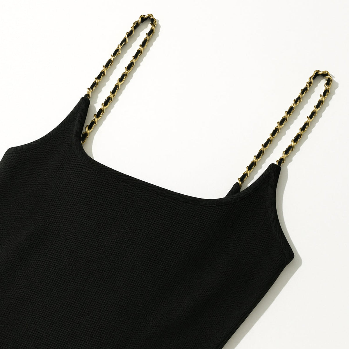 Aurelia Knit Chain Dress in Black