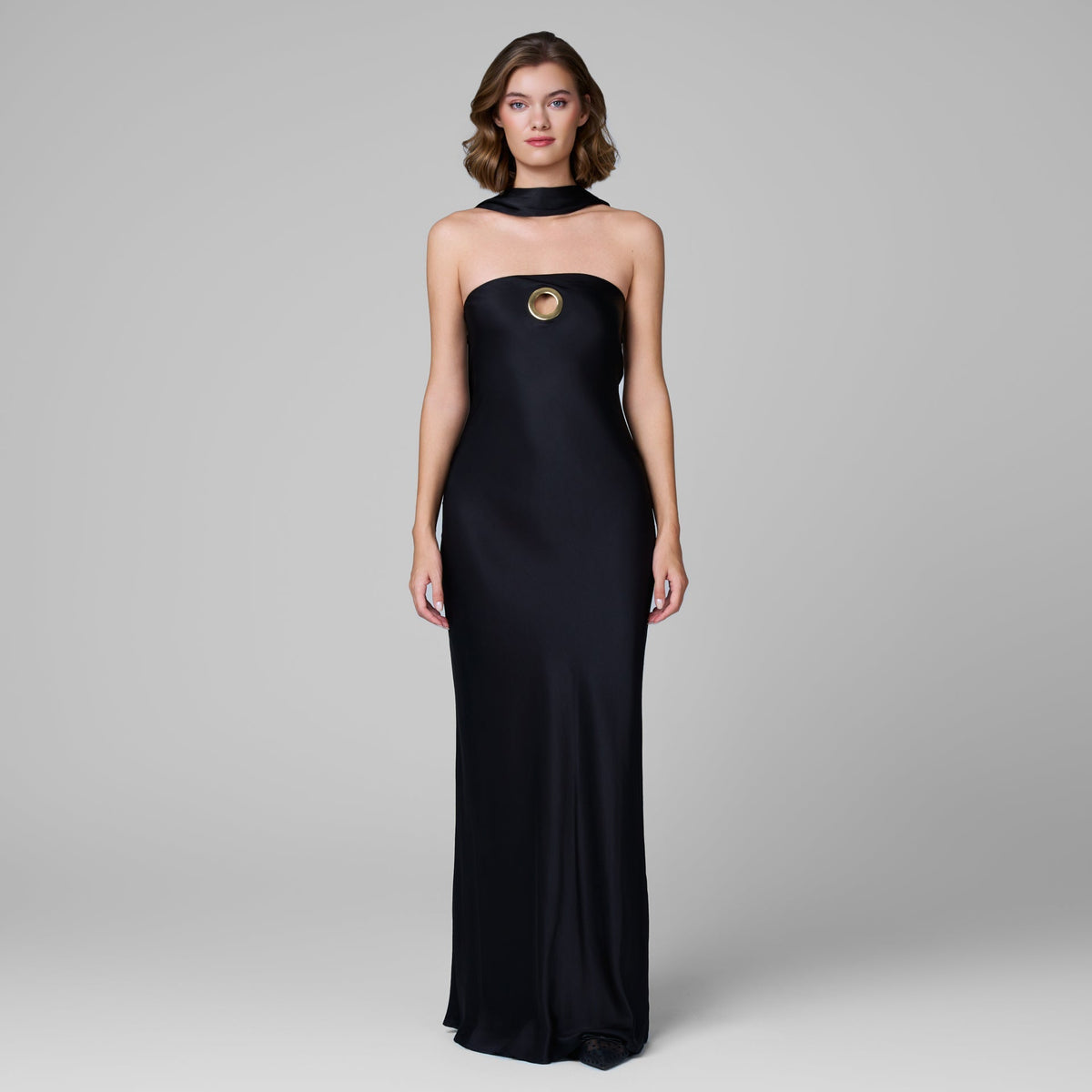 Solene Satin O-Ring Dress