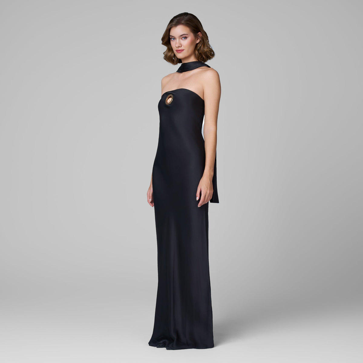 Solene Satin O-Ring Dress