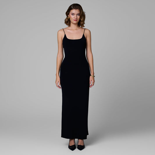 Aurelia Knit Chain Dress in Black