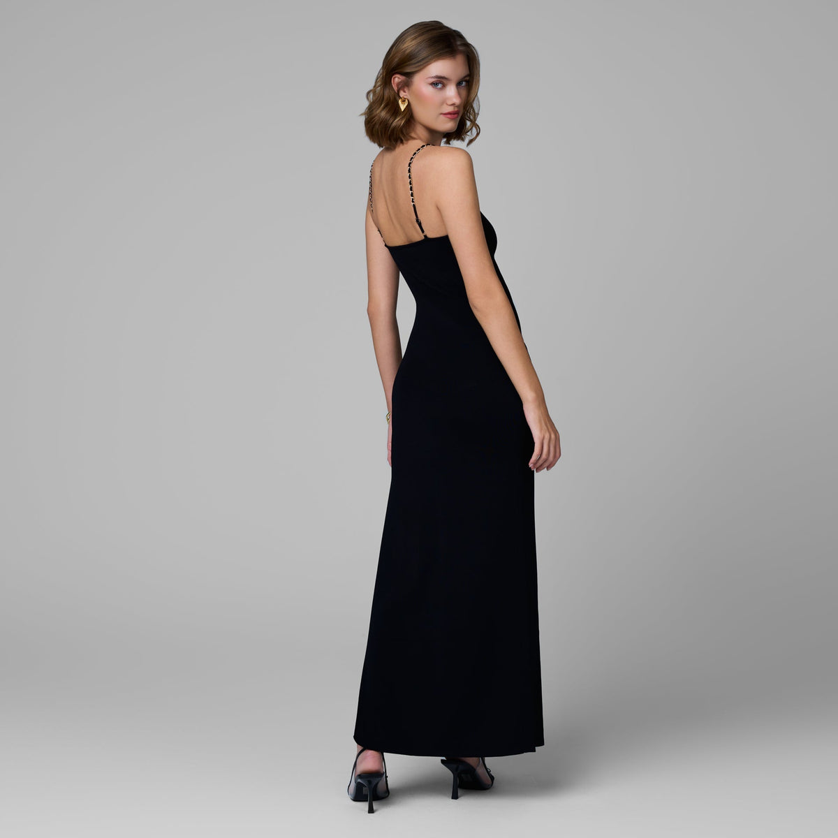 Aurelia Knit Chain Dress in Black