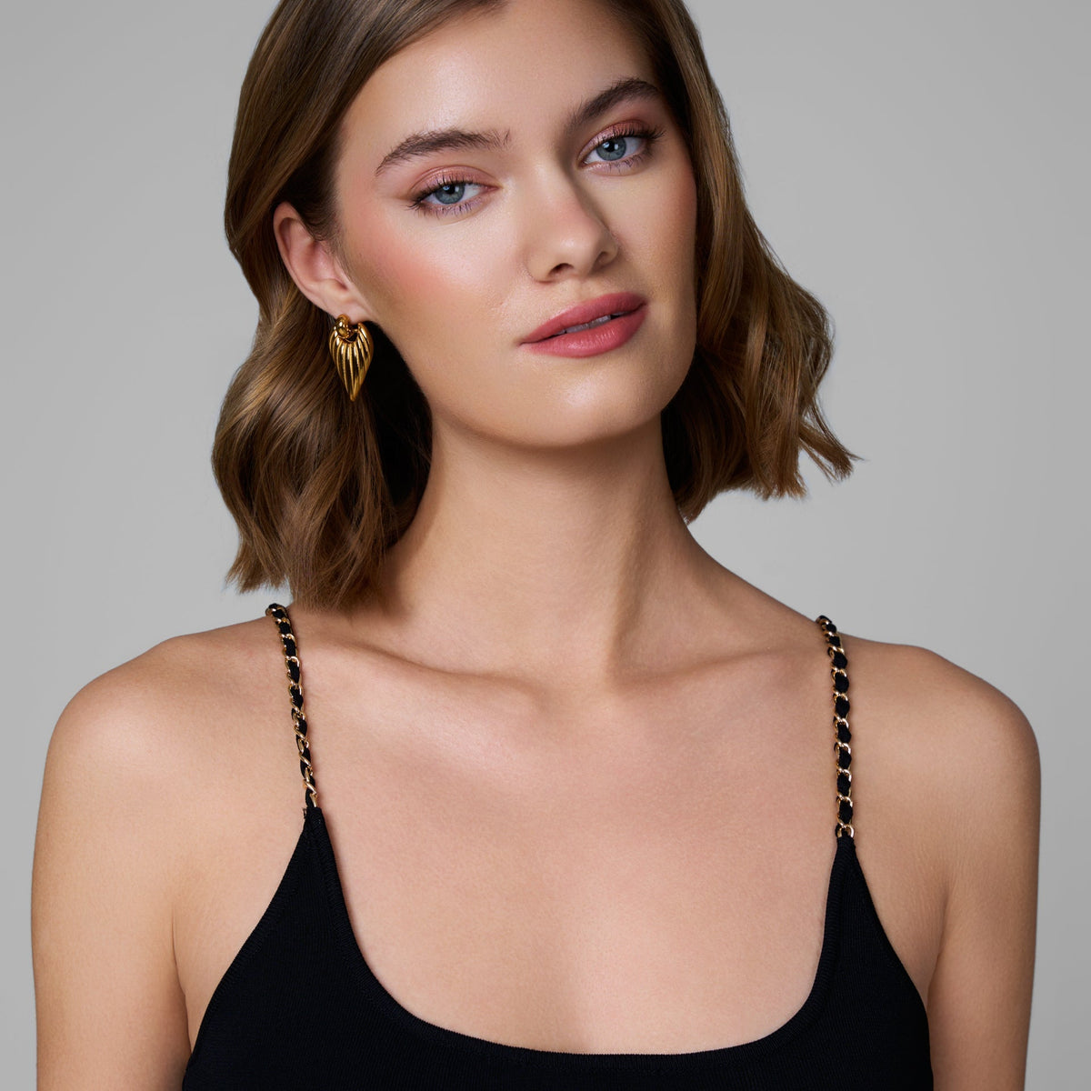 Aurelia Knit Chain Dress in Black