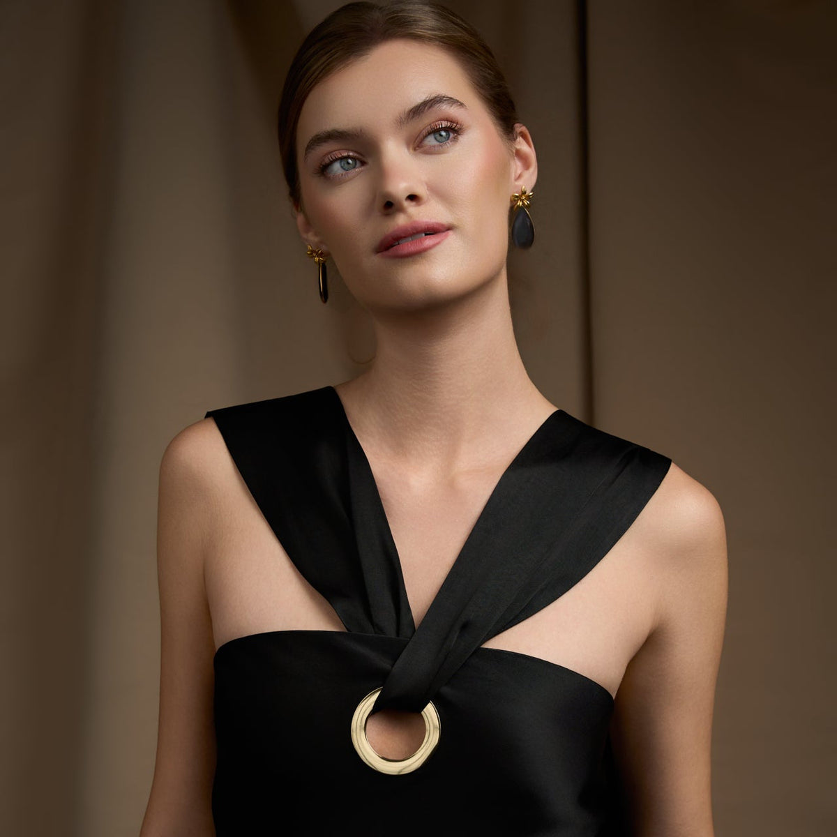 Solene Satin O-Ring Dress
