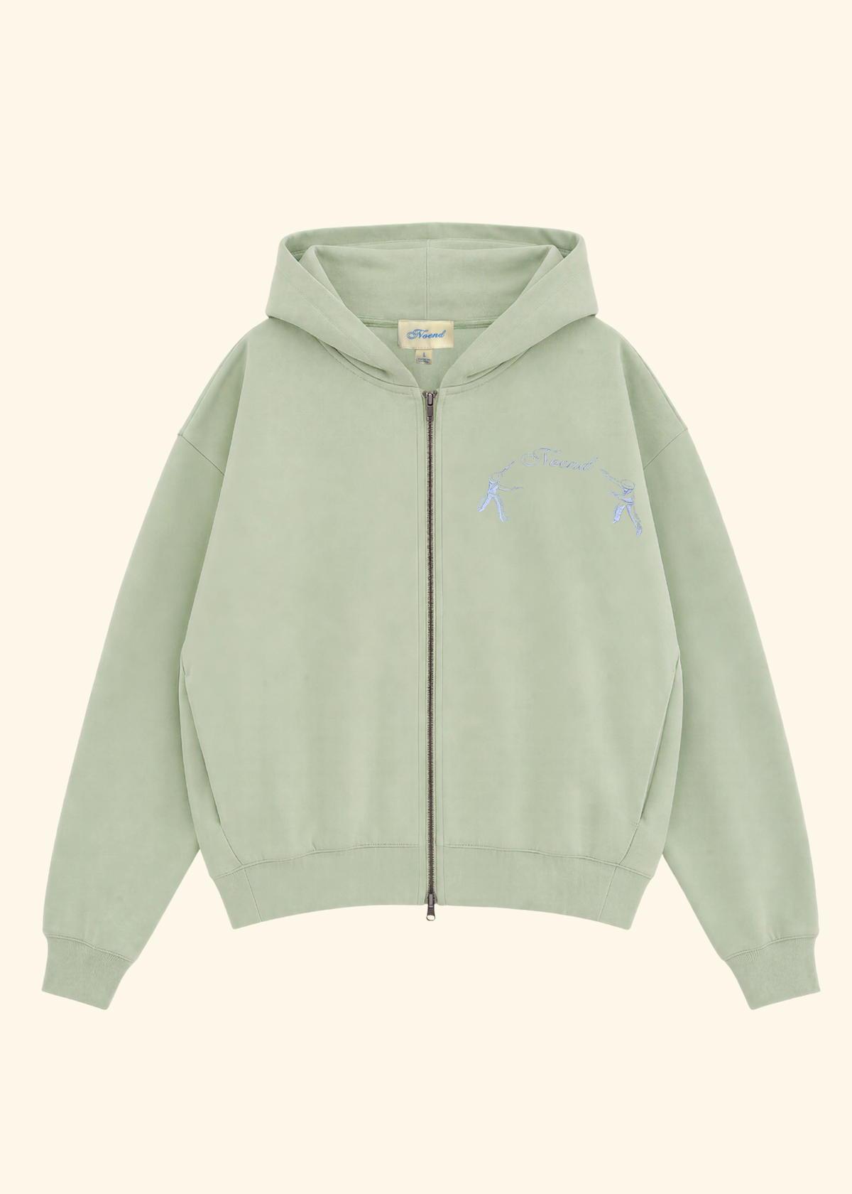 Embroidered Zip Hoodie