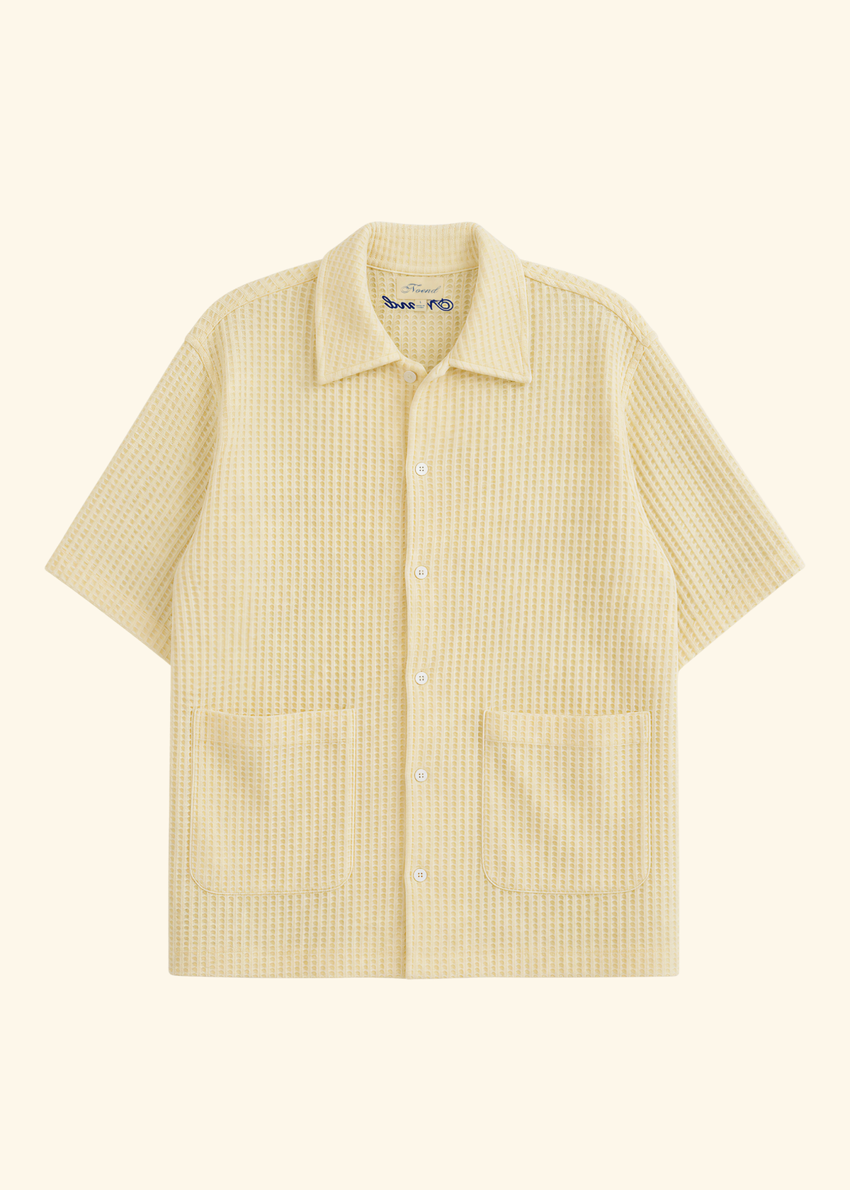 Textured Convertible Collar Shirt