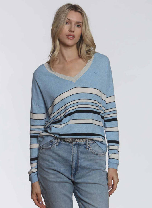 Shirt Stripe Vee - Skyline