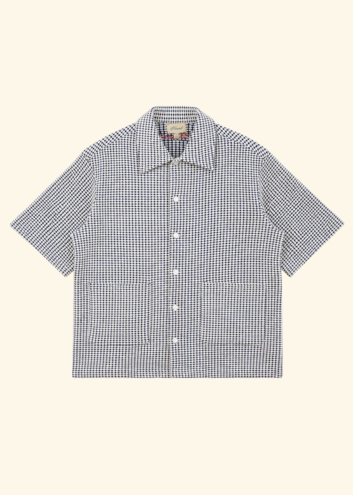 Textured Convertible Collar Shirt