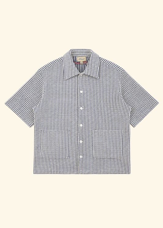 Textured Convertible Collar Shirt