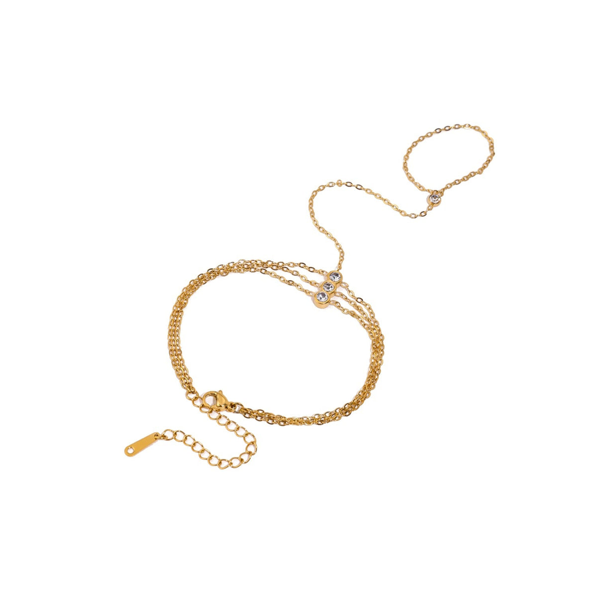 Three Layer Zircon Hand Chain
