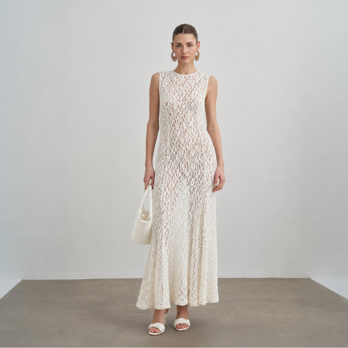 Alaya Lace Dress in Chantilly Ivory