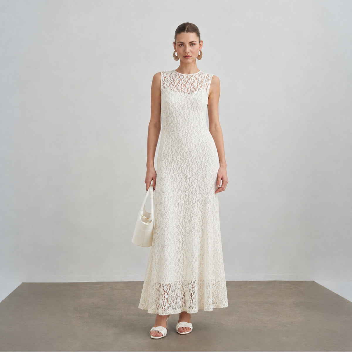 Alaya Lace Dress in Chantilly Ivory