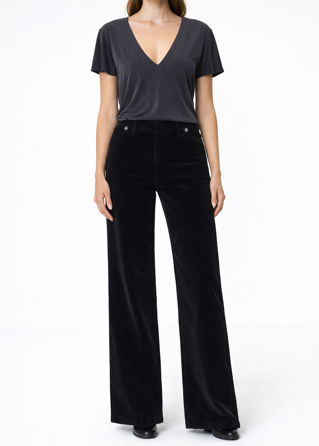Dina High Waisted Wide Corduroy