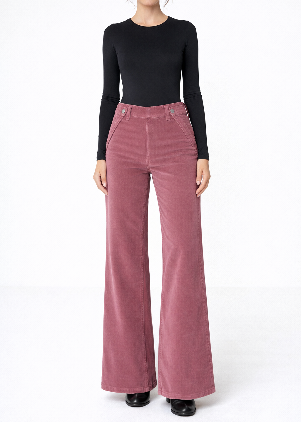 Dina High Waisted Wide Corduroy