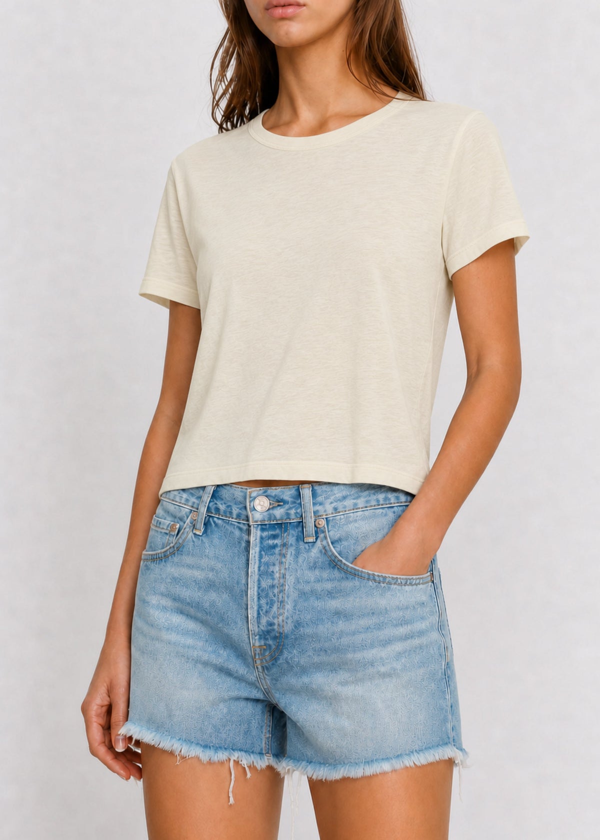 Cotton Modal Slub Crew Tee