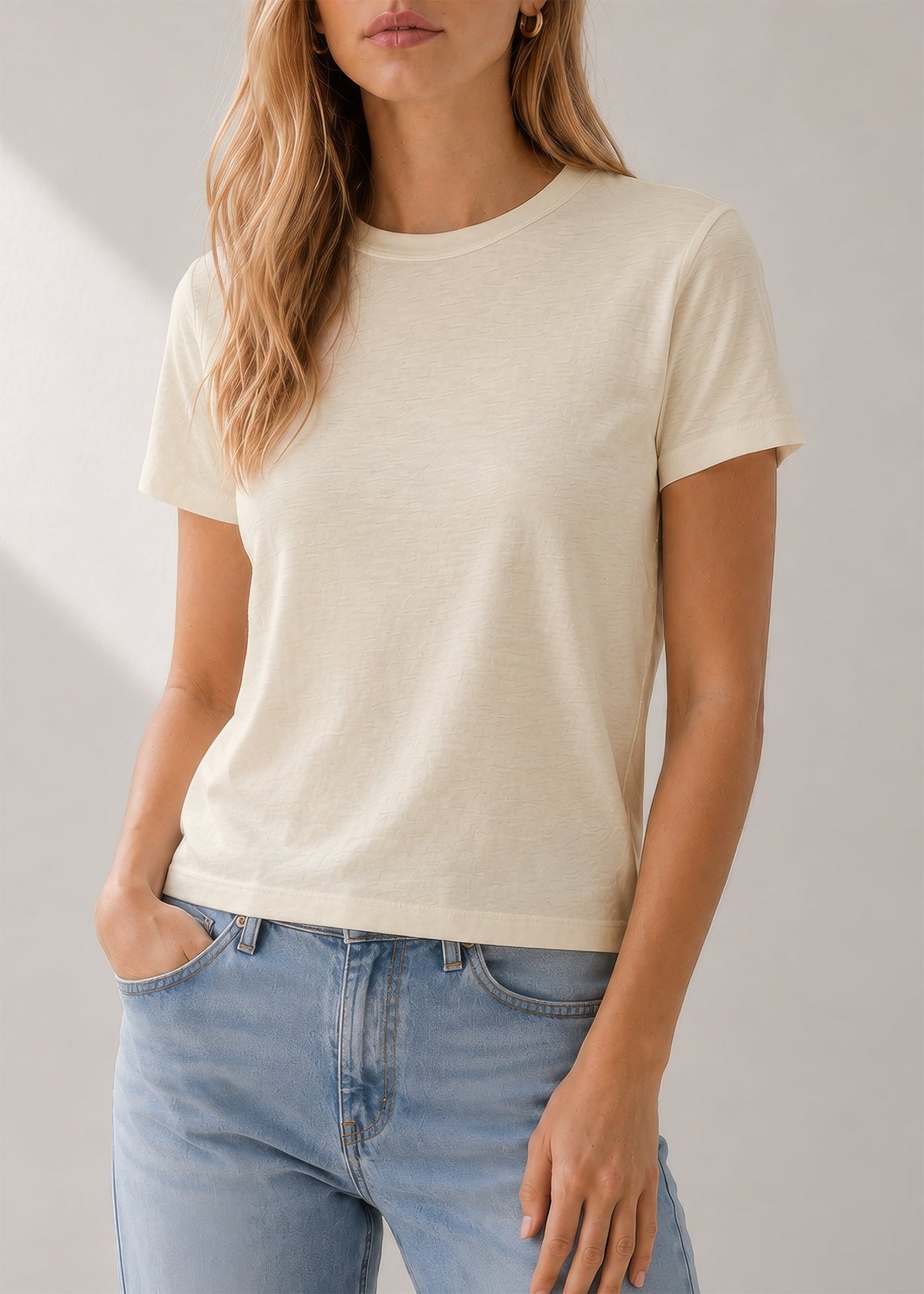 Cotton Modal Slub Crew Tee