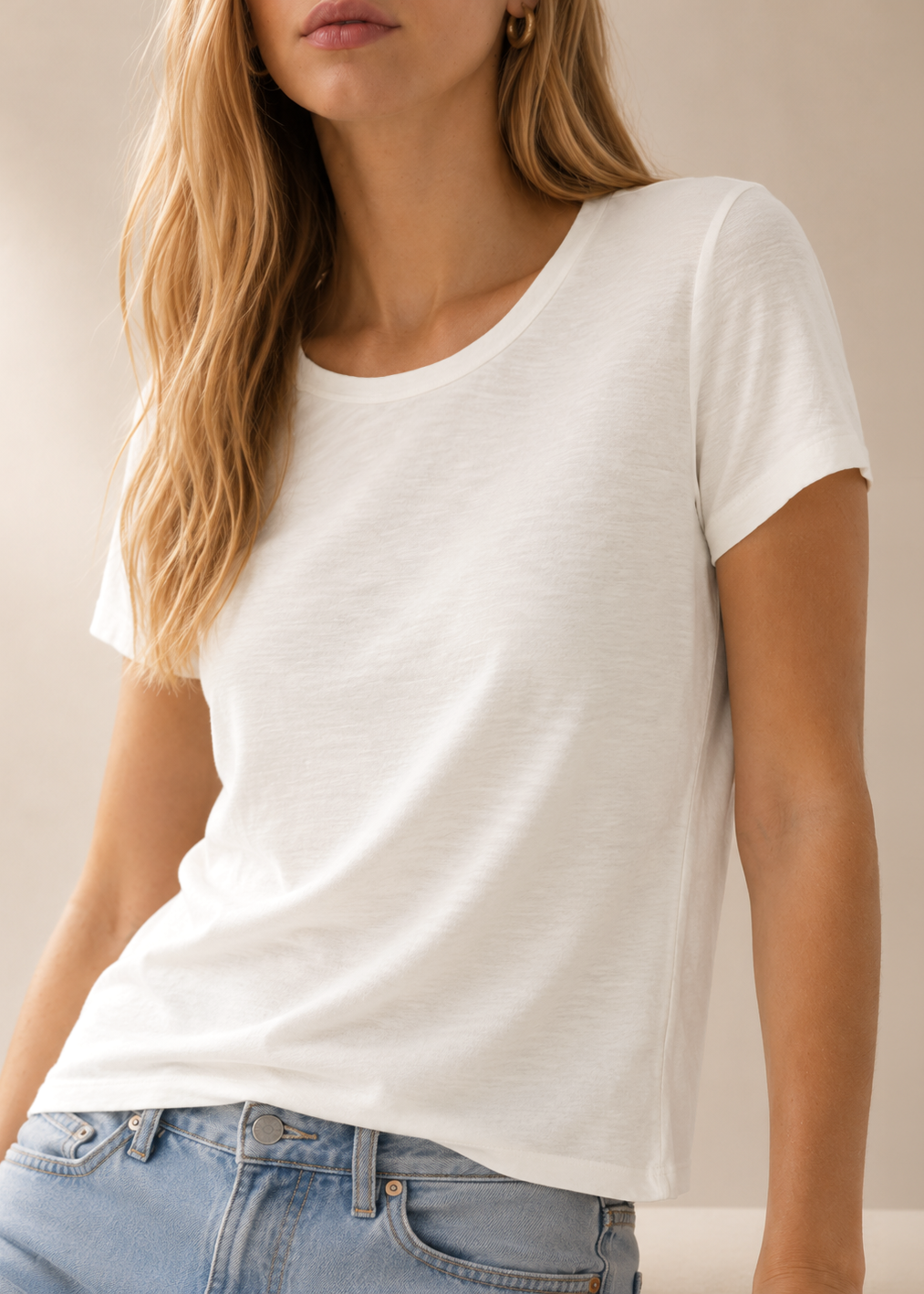 Cotton Modal Slub Crew Tee