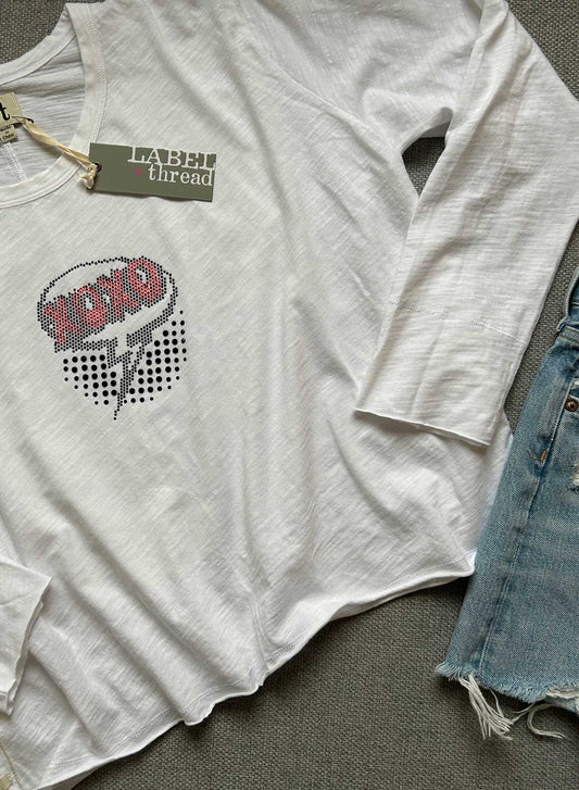 Graphic Ryder Tee - White XOXO Crystal