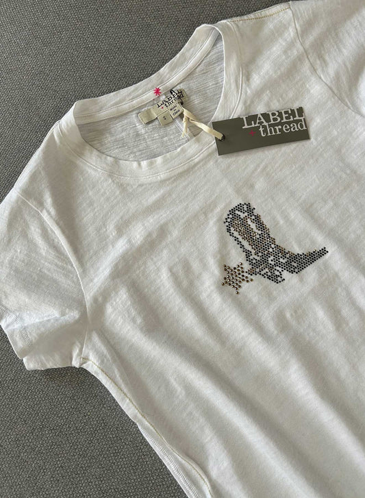Graphic Ava Tee - White Boot Crystal