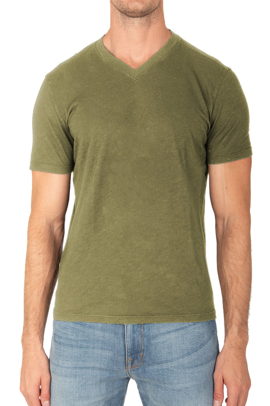 MENS V NECK T- ARMY