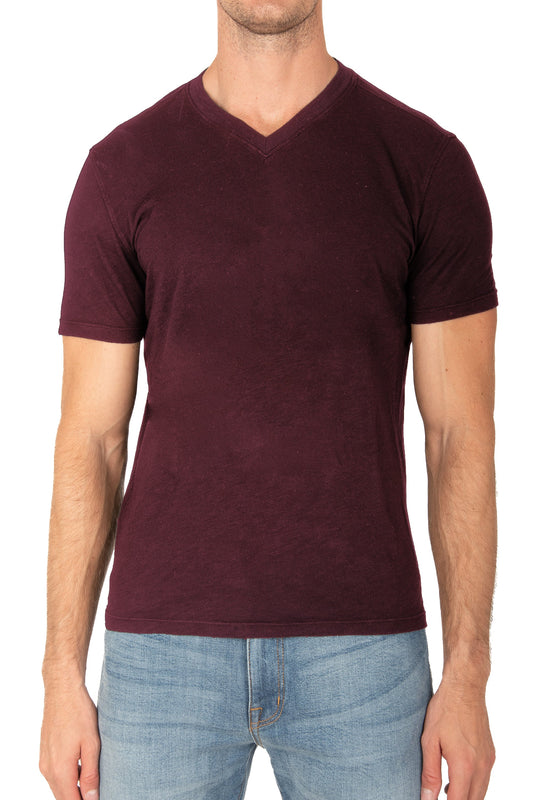 MENS V NECK T-FALL BERRY