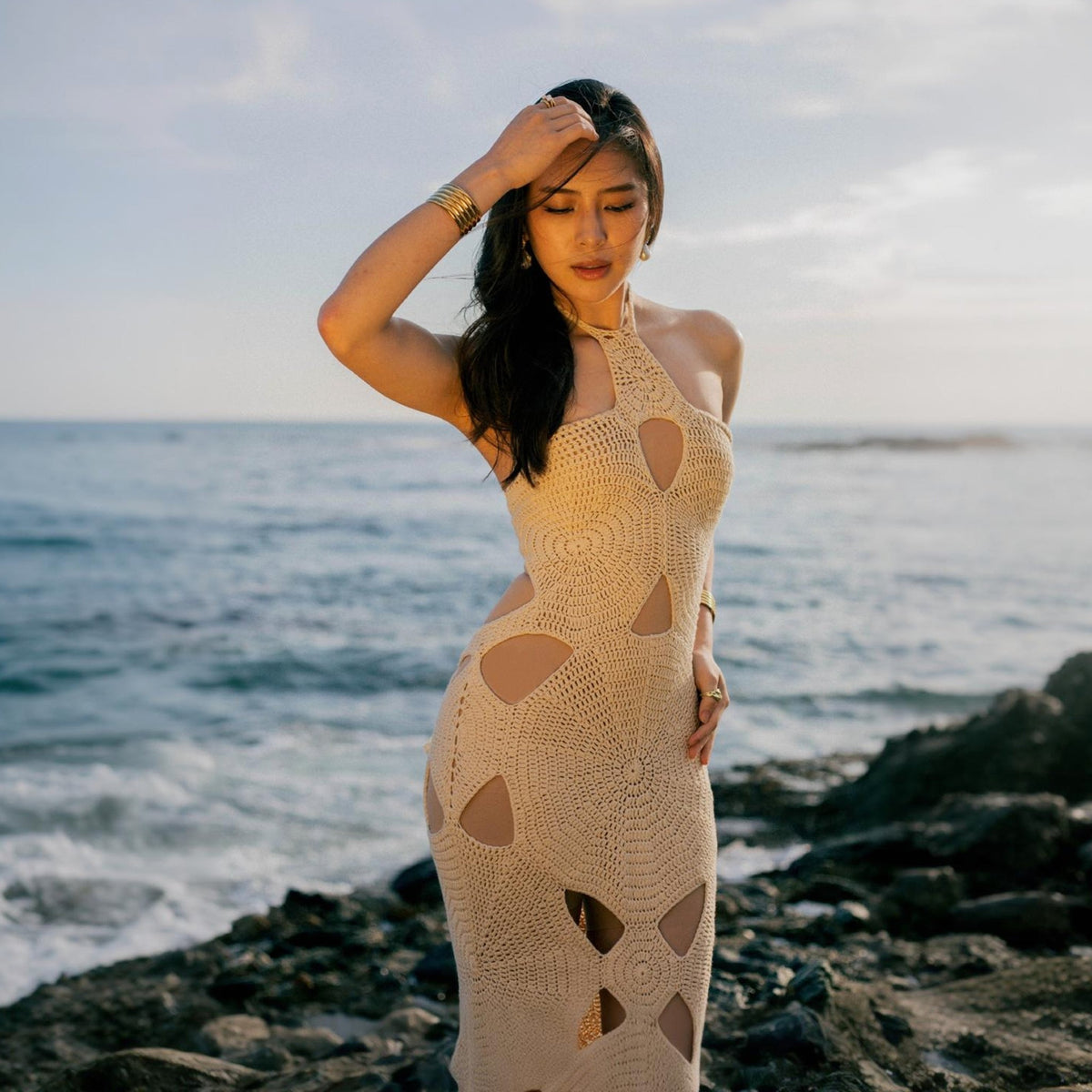 Isla Crochet Dress in Cream